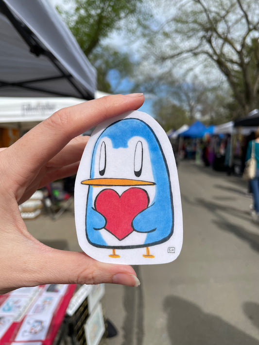 Sticker: Penguin with a heart